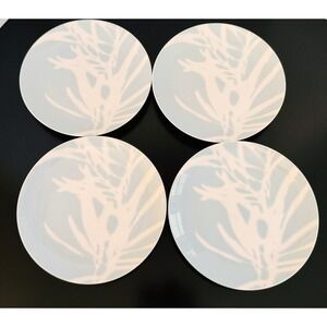 Crate and Barrel MIST Set of 4 Salad Plates 8-1/4" Diameter Porcelain